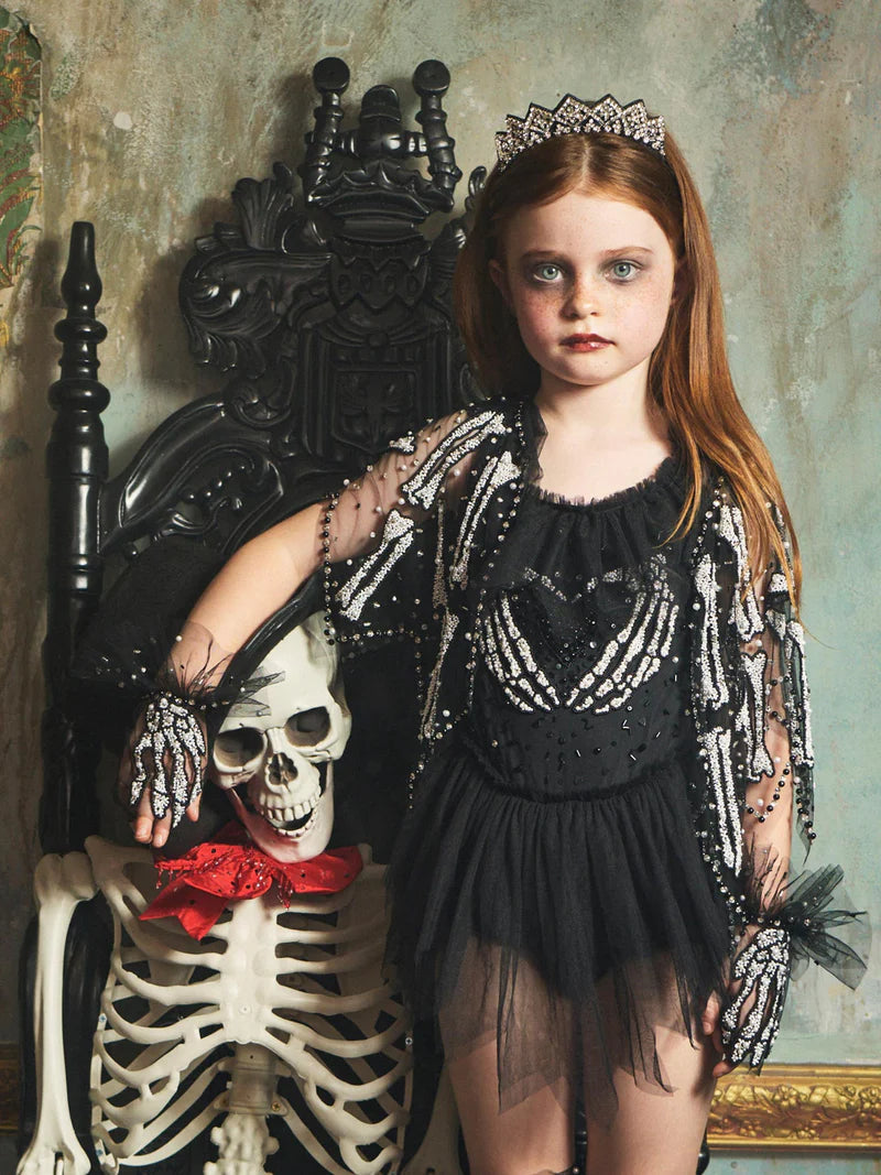 Tutu Du Monde Halloween I Heart You to The Bone Onesie - Black