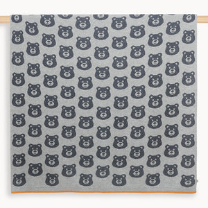 Bonnie Mob Bear Jaquard Shawl Blanket - Grey