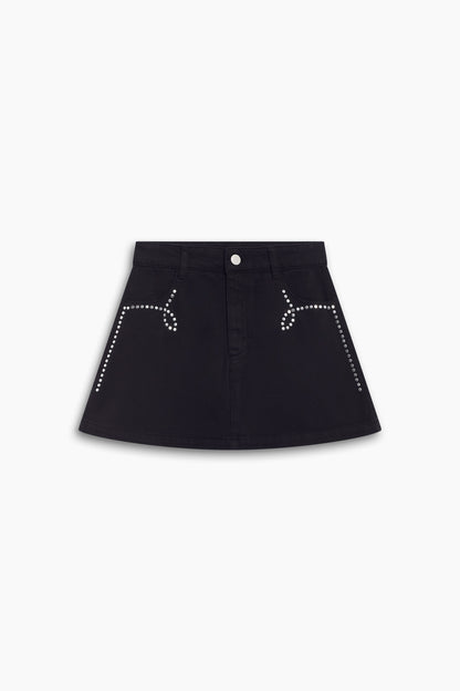 The New Society TNS Teen Denim Studded Skirt - Moonless Night