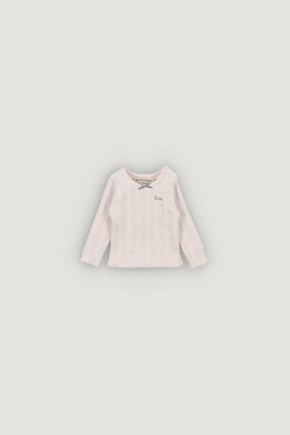 The New Society TNS Logo Baby Tee - Whisper White Melange