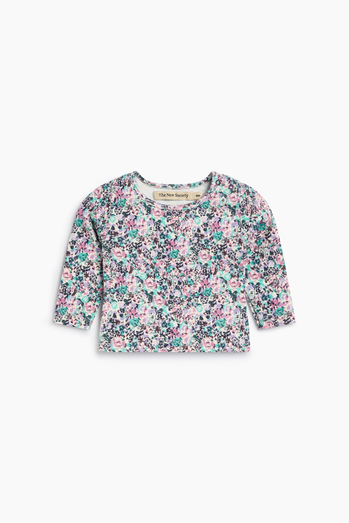 The New Society TNS Logo Rib Baby Tee - Ashby Print