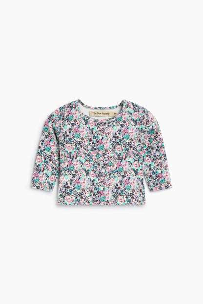 The New Society TNS Logo Rib Baby Tee - Ashby Print