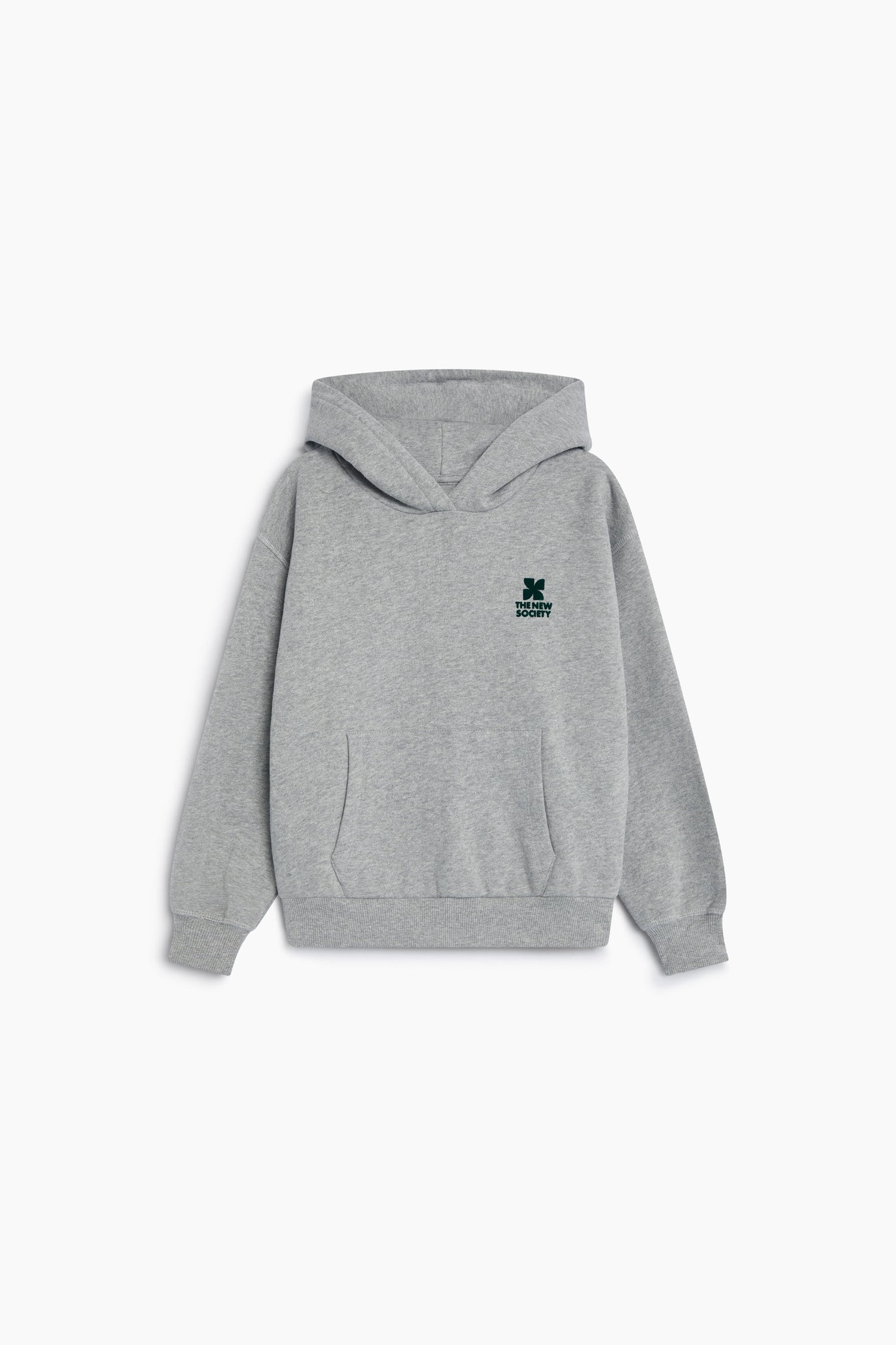 The New Society Logo Hoodie - Mid Grey Melange
