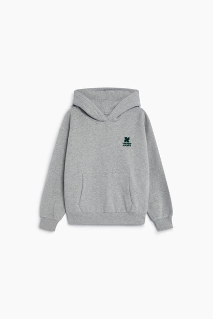 The New Society Logo Hoodie - Mid Grey Melange