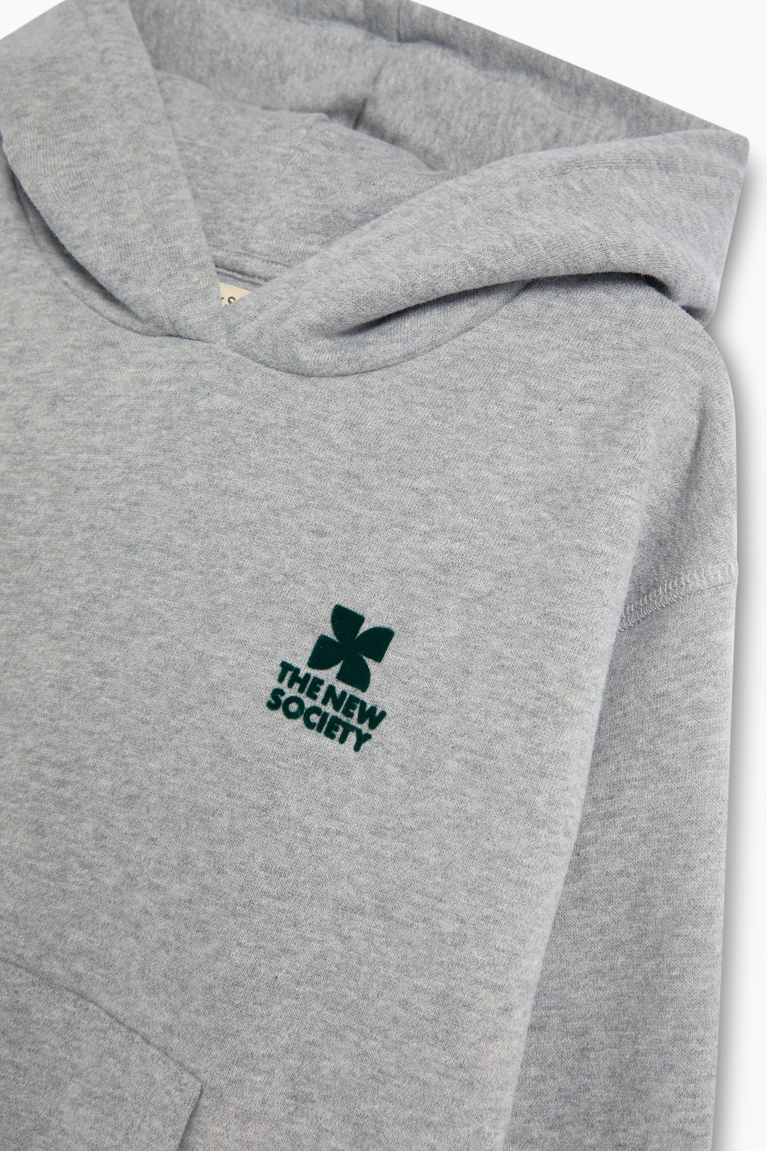 The New Society Logo Hoodie - Mid Grey Melange