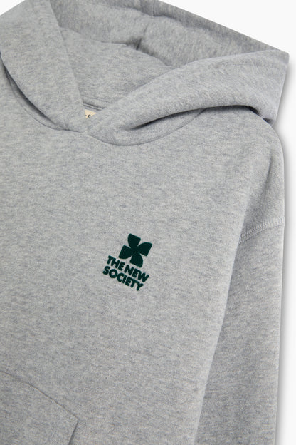 The New Society Logo Hoodie - Mid Grey Melange