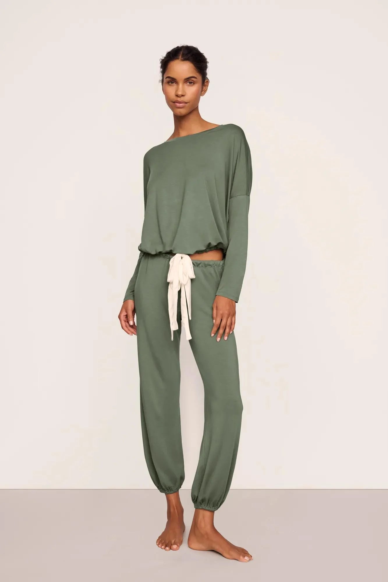 Eberjey Gisele Slouchy Set - Desert Sage/Ivory