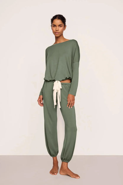 Eberjey Gisele Slouchy Set - Desert Sage/Ivory