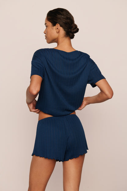 Eberjey Pointelle Short - Navy