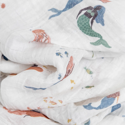 Little Unicorn Cotton Muslin Swaddle Blanket 3 Pack - Mermaids