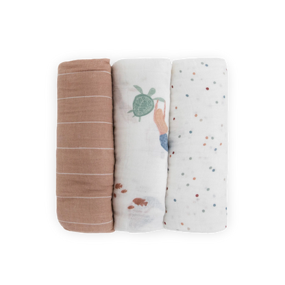 Little Unicorn Cotton Muslin Swaddle Blanket 3 Pack - Mermaids