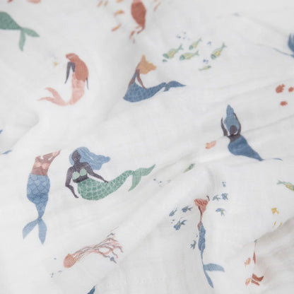 Little Unicorn Cotton Muslin Baby Quilt - Mermaids
