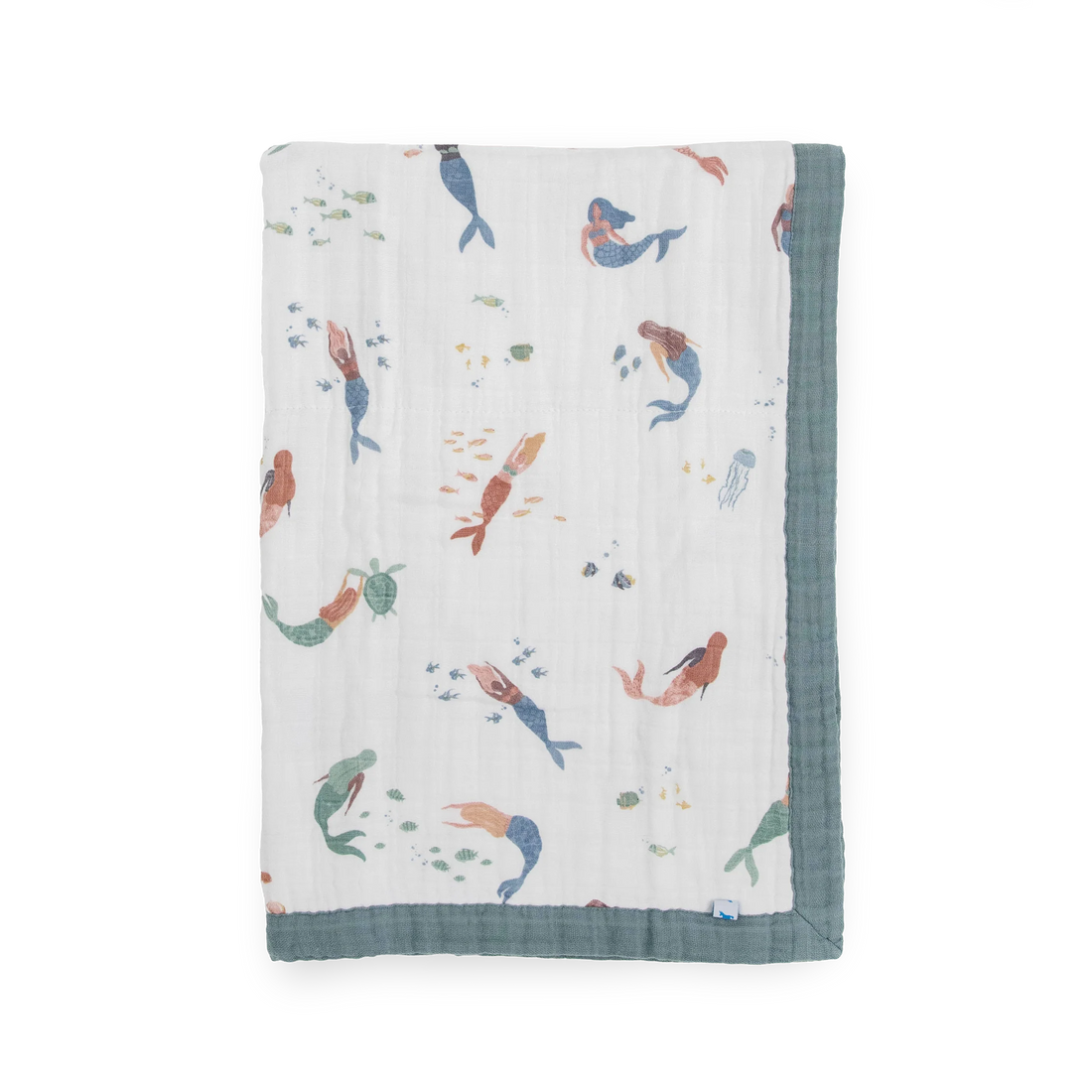 Little Unicorn Cotton Muslin Baby Quilt - Mermaids