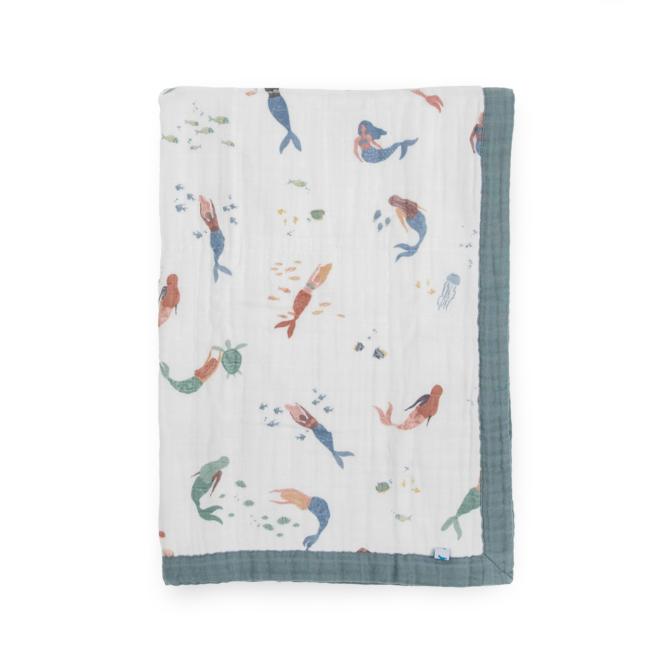 Little Unicorn Cotton Muslin Baby Quilt - Mermaids