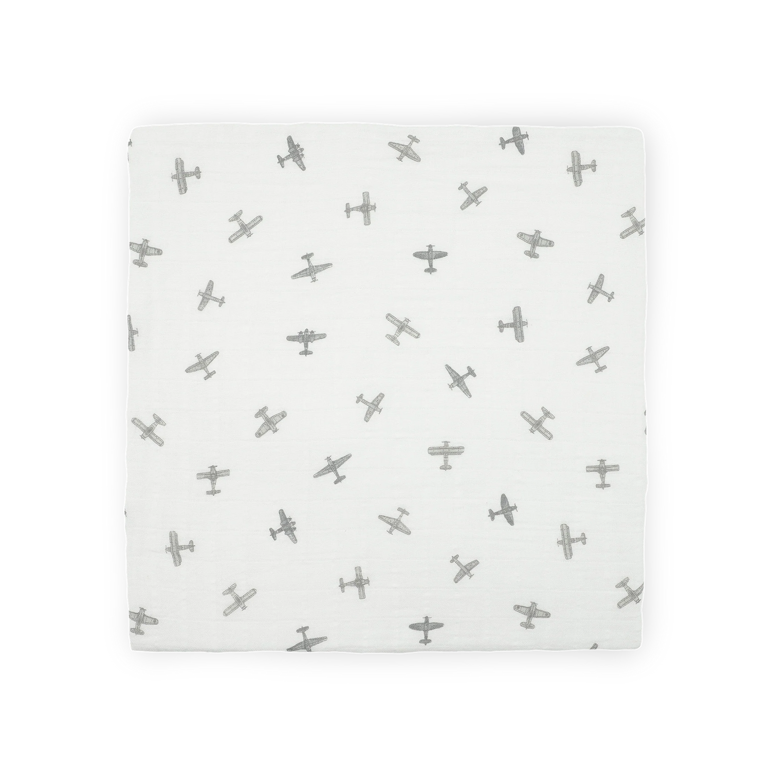 Little Unicorn Organic Cotton Muslin Swaddle Blanket 2 Pack - Pewter Planes