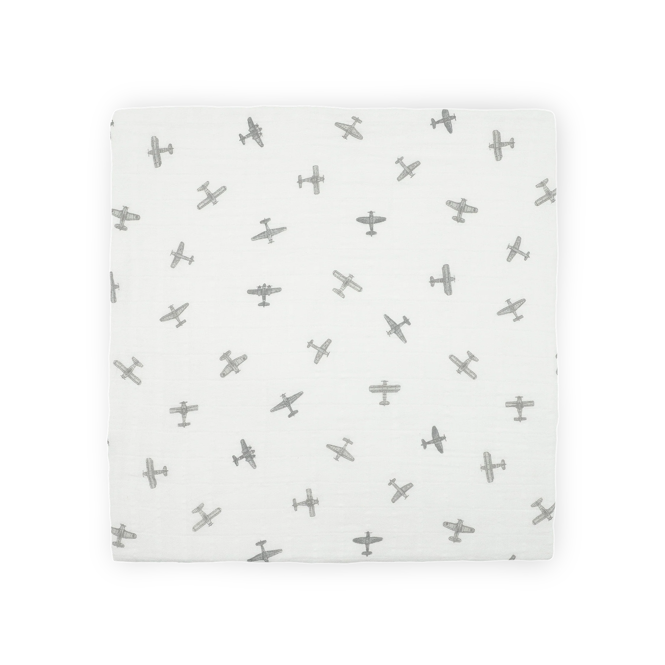 Little Unicorn Organic Cotton Muslin Swaddle Blanket 2 Pack - Pewter Planes