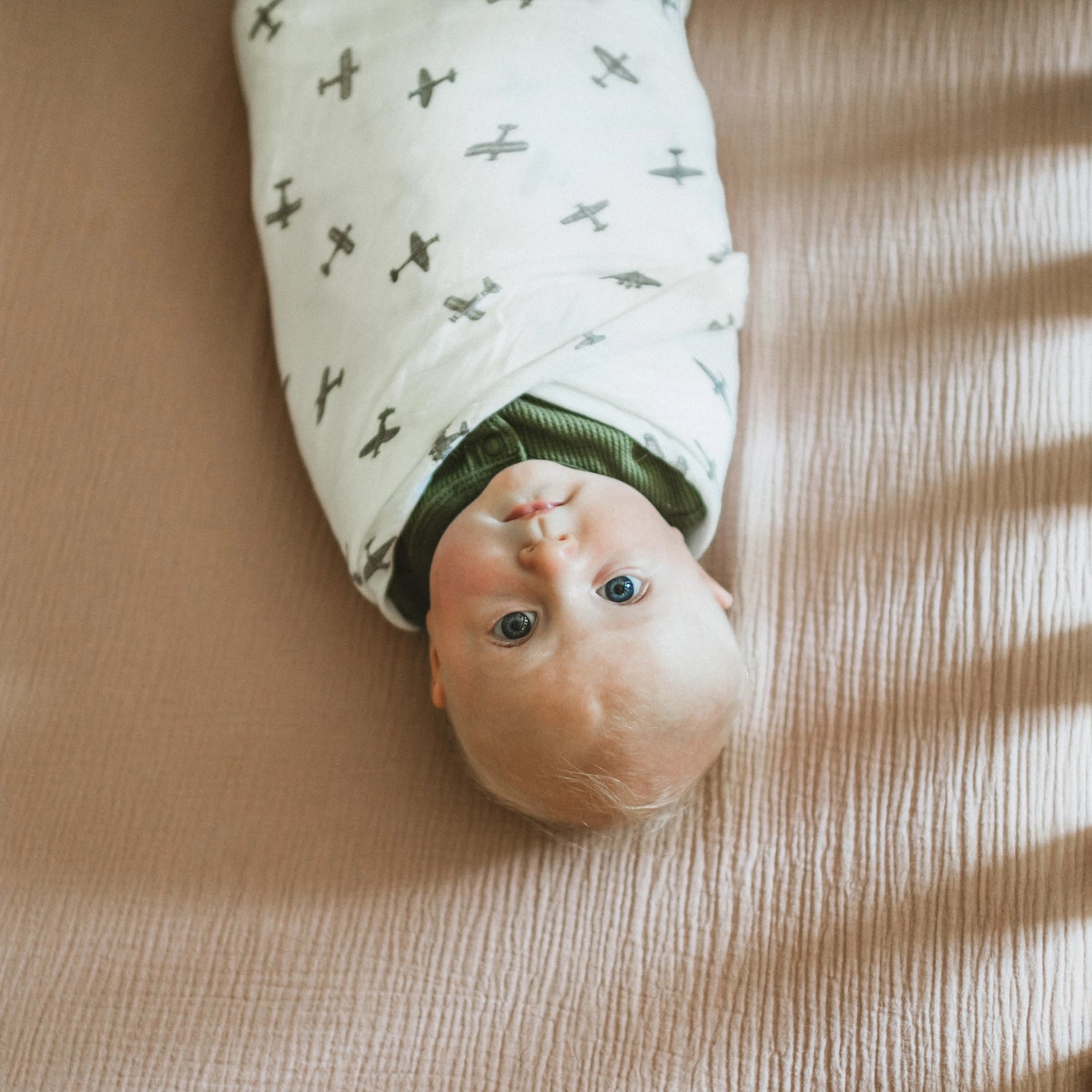 Little Unicorn Organic Cotton Muslin Swaddle Blanket 2 Pack - Pewter Planes