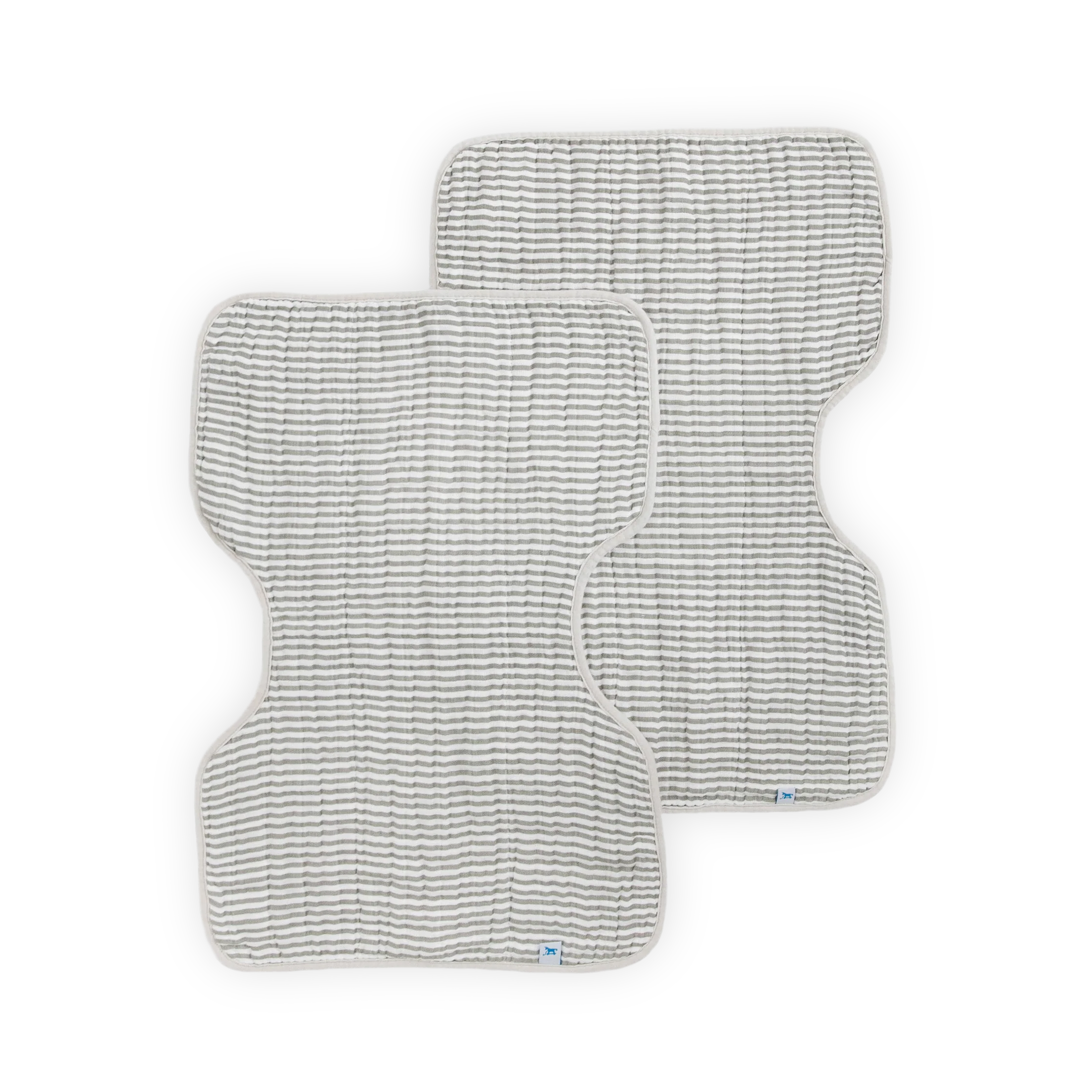 Little Unicorn Cotton Muslin Burp Cloth 2 Pack - Grey Stripe
