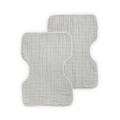 Little Unicorn Cotton Muslin Burp Cloth 2 Pack - Grey Stripe