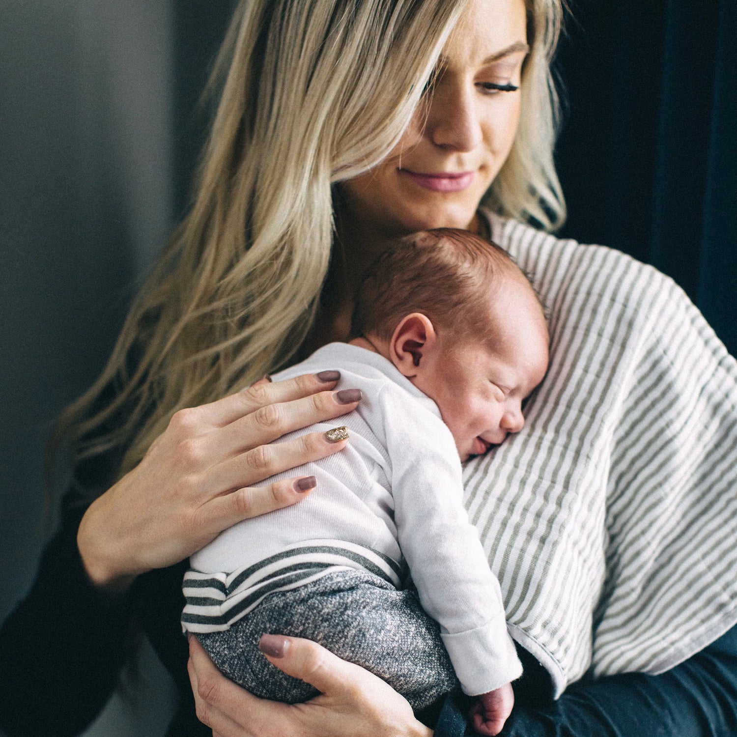 Little Unicorn Cotton Muslin Burp Cloth 2 Pack - Grey Stripe