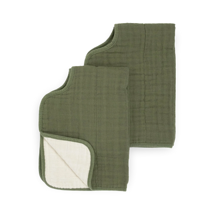 Little Unicorn Cotton Muslin Burp Cloth 2 Pack - Fern