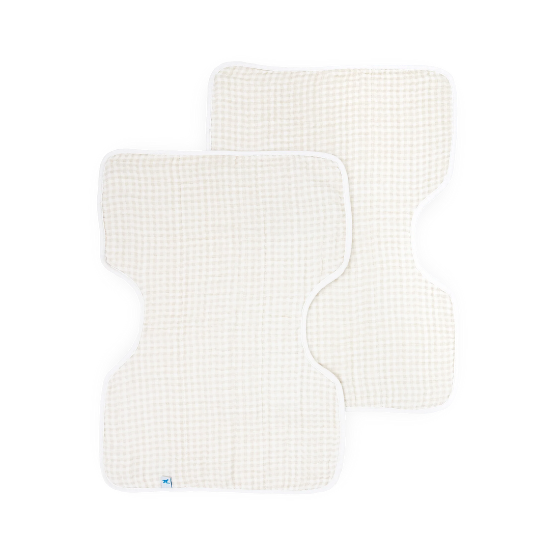 Little Unicorn Cotton Muslin Burp Cloth 2 Pack - Tan Gingham