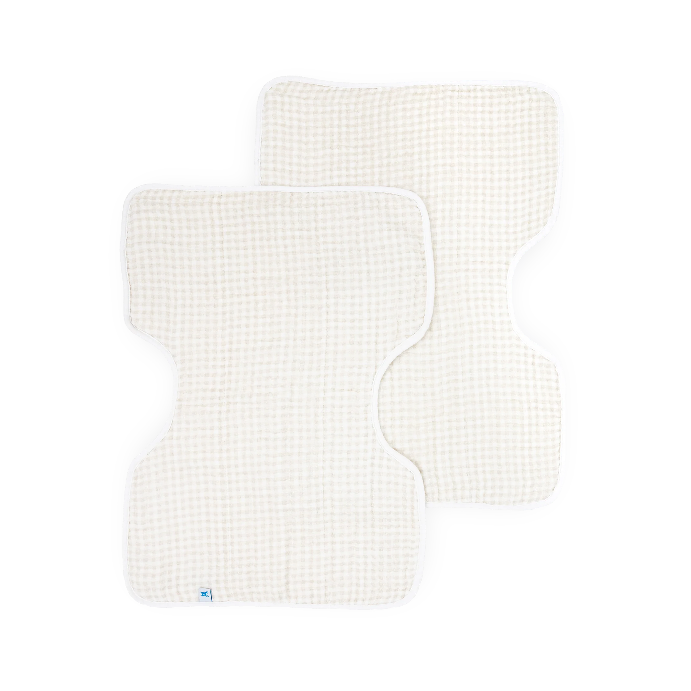 Little Unicorn Cotton Muslin Burp Cloth 2 Pack - Tan Gingham