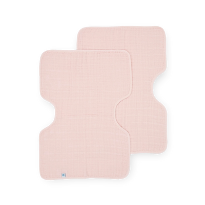 Little Unicorn Cotton Muslin Burp Cloth 2 Pack -  Light Pink