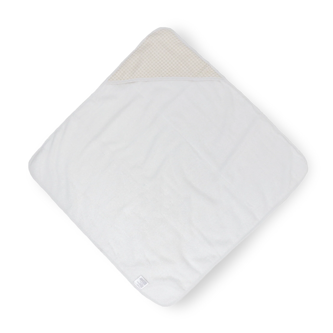 Little Unicorn Infant Hooded Towel - Tan Gingham