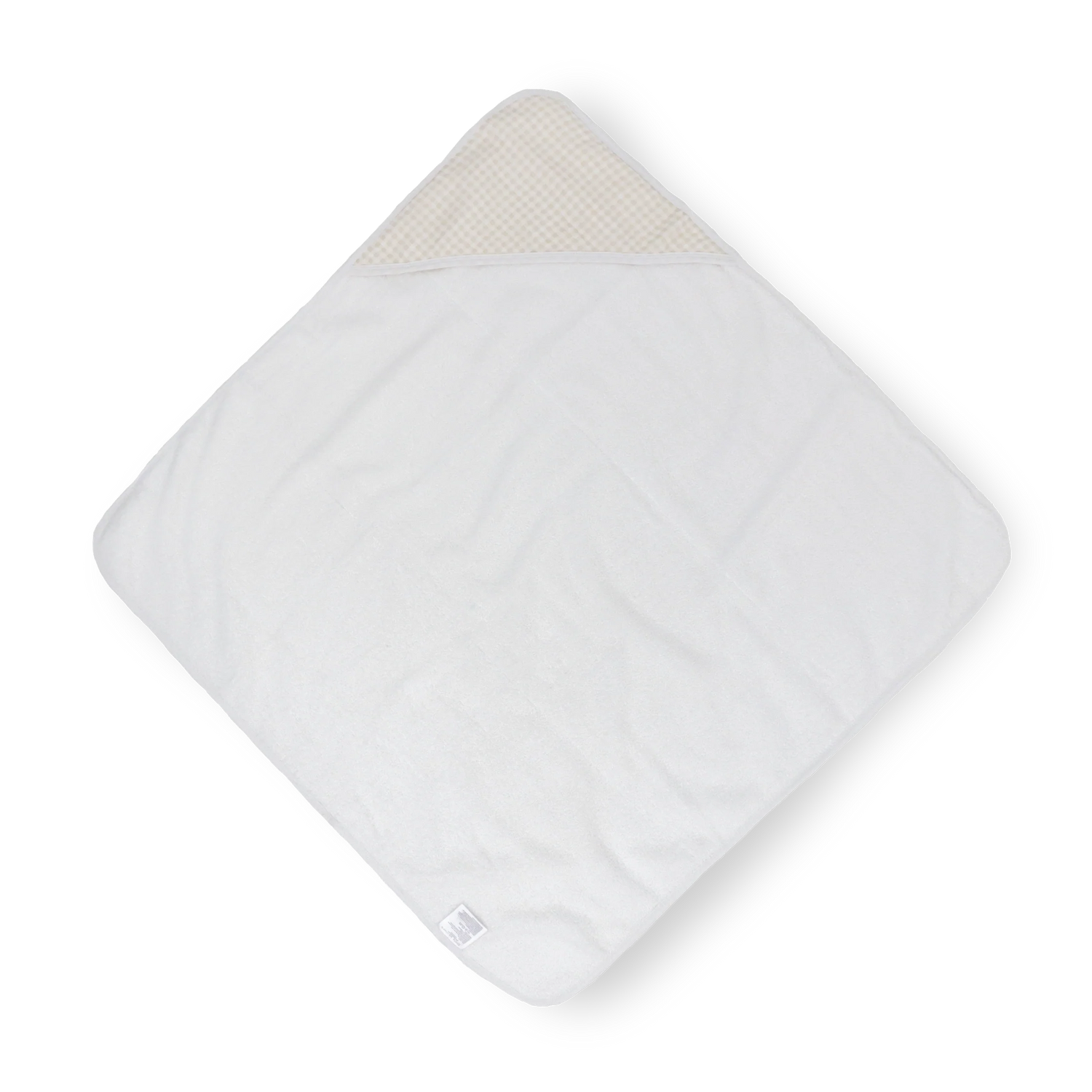 Little Unicorn Infant Hooded Towel - Tan Gingham