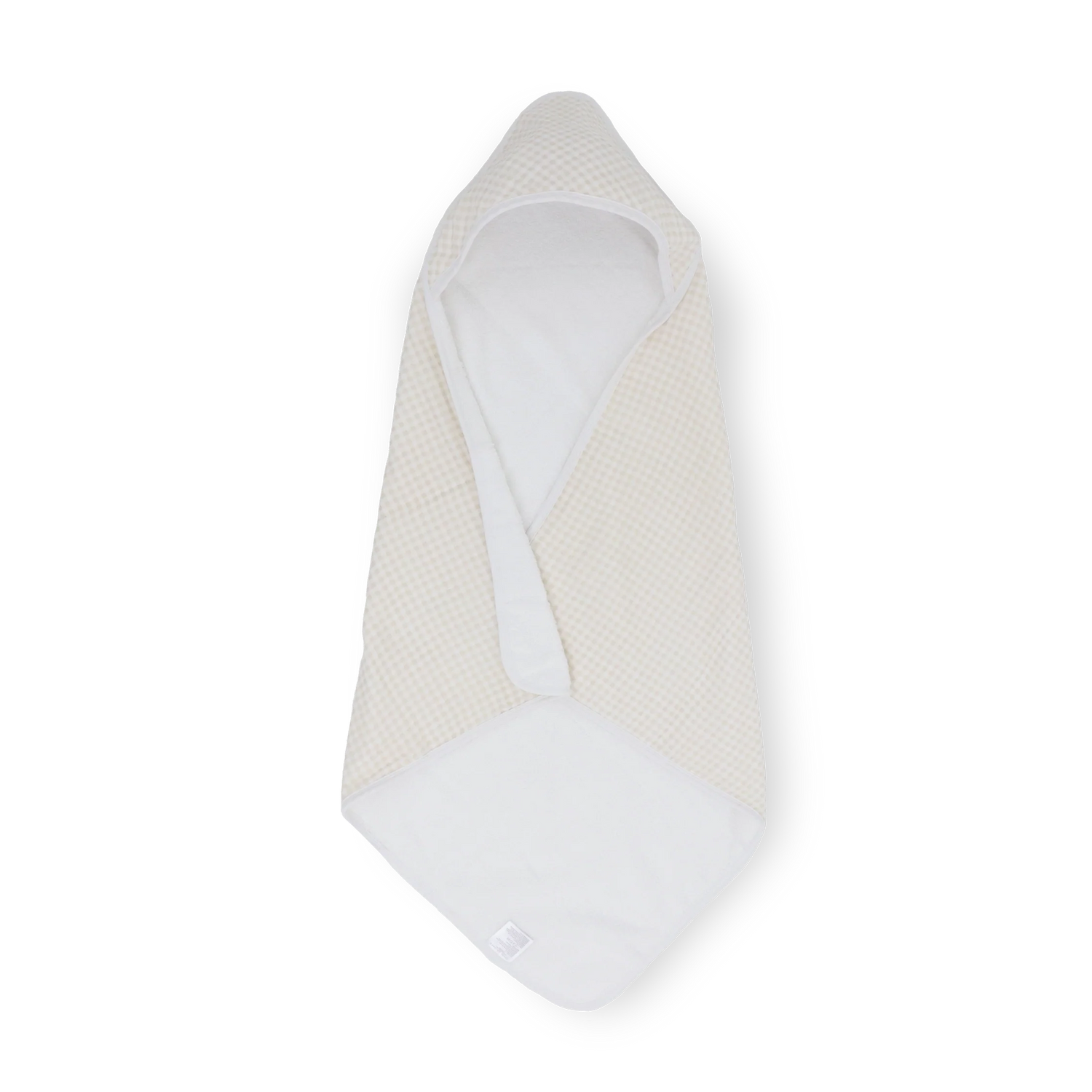 Little Unicorn Infant Hooded Towel - Tan Gingham