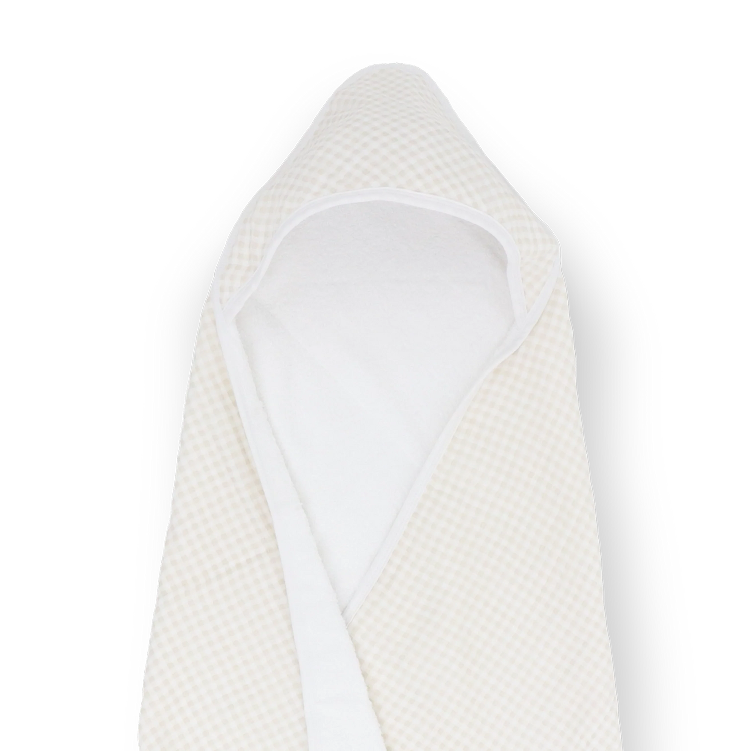 Little Unicorn Infant Hooded Towel - Tan Gingham