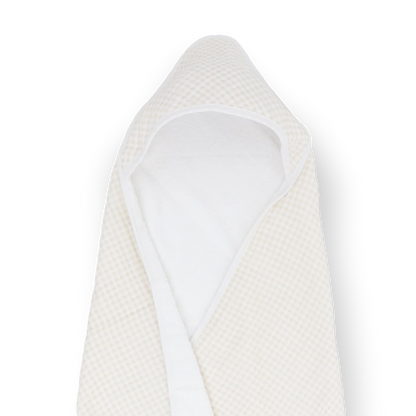 Little Unicorn Infant Hooded Towel - Tan Gingham