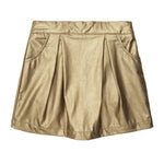 Tocoto Vintage Gold Leatherette Mini Skirt