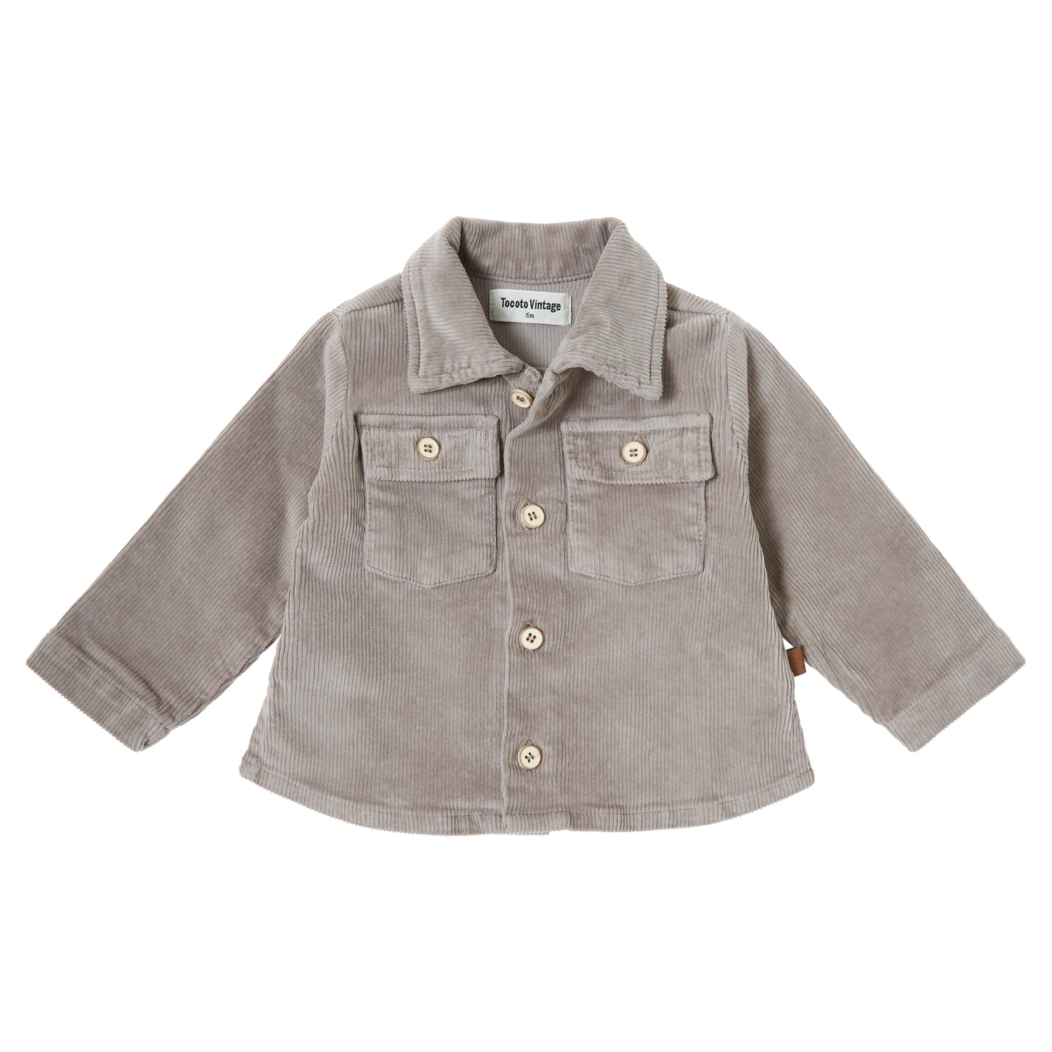 Tocoto Vintage Corduroy  Kid Over Shirt - Brown