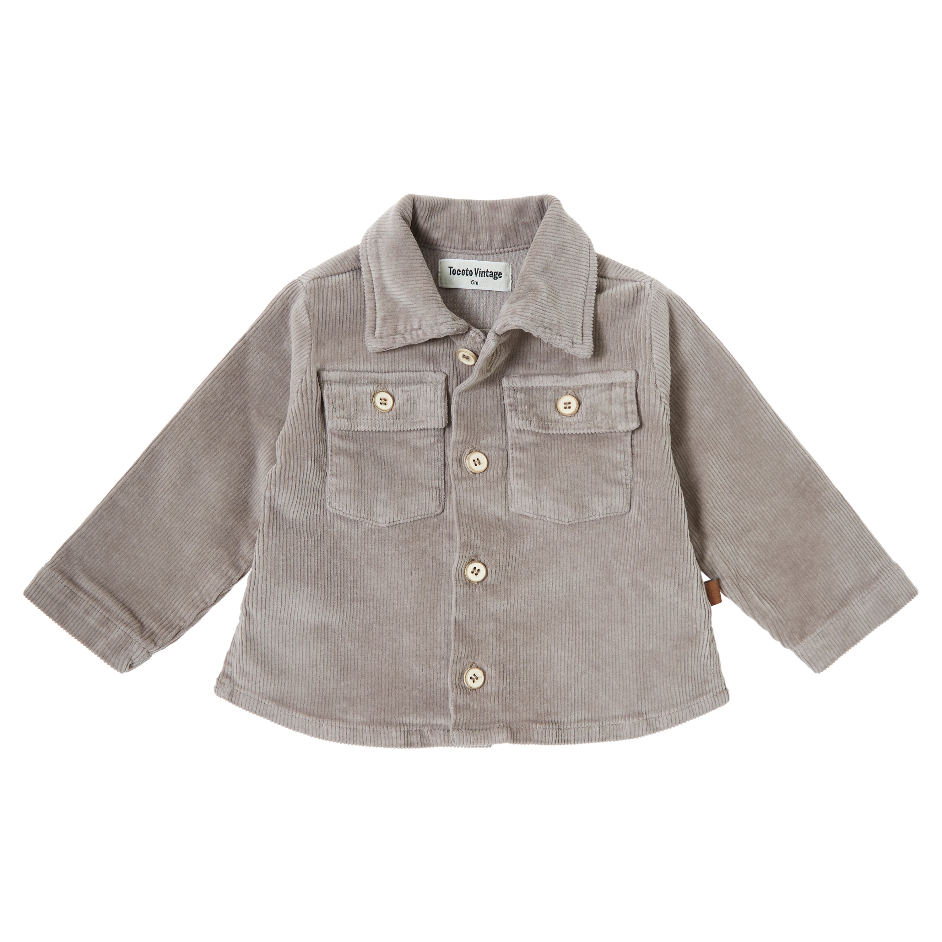 Tocoto Vintage Corduroy  Kid Over Shirt - Brown