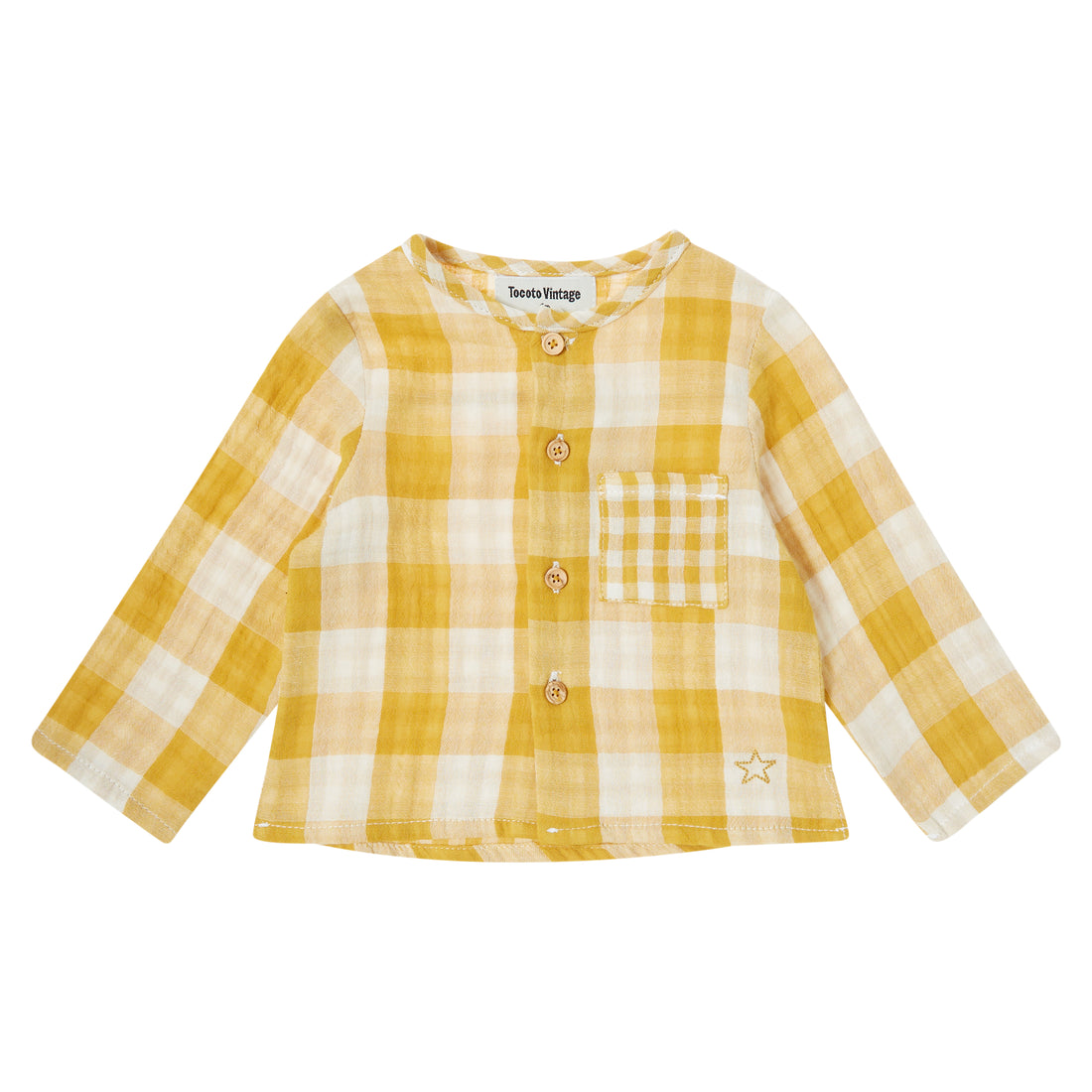 Tocoto Vintage Baby Shirt Vichy Check - Mustard