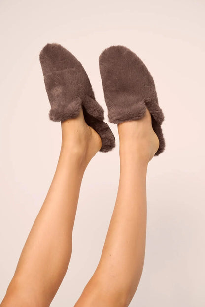 Eberjey Plush Slipper - Deep Taupe