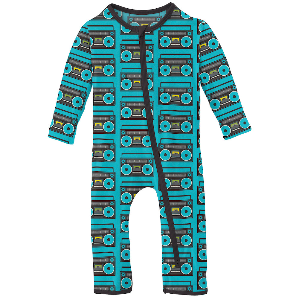 Kickee Pants Print Coverall With 2 Way Zipper - Confetti Boombox