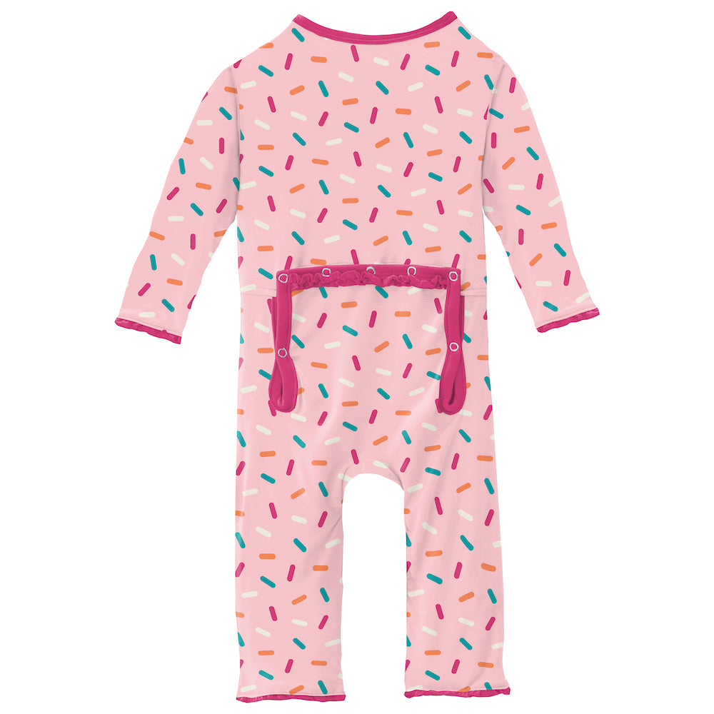 Kickee Pants Print Muffin Ruffle Coverall With 2 Way Zipper - Lotus Sprinkles