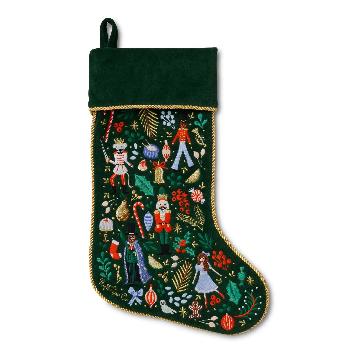Rifle Paper Co. Nutcracker Embroidered Stocking