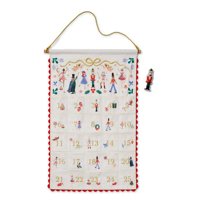 Rifle Paper Co. Nutcracker Embroidered Hanging Advent Calendar