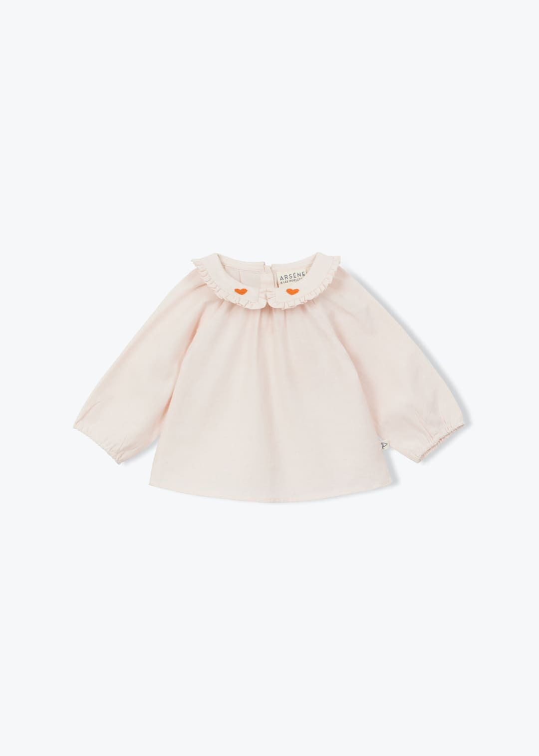 Arsēne et Les Pipelettes Embroidered Hearts Baby  Blouse - Pink