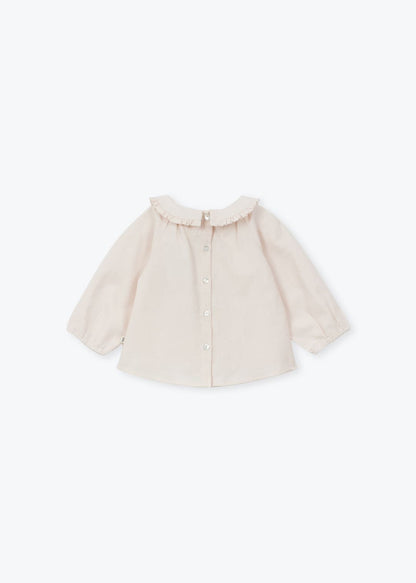 Arsēne et Les Pipelettes Embroidered Hearts Baby  Blouse - Pink