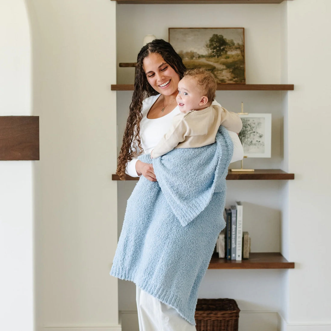 Saranoni Bamboni Receiving Blankets - Light Blue