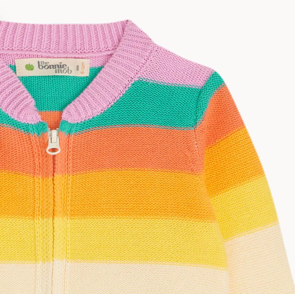 Bonnie Mob Barnacle Stripe Cardigan - Pink Rainbow
