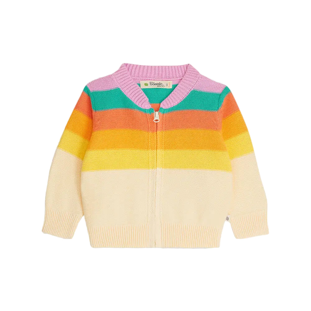 Bonnie Mob Barnacle Stripe Cardigan - Pink Rainbow