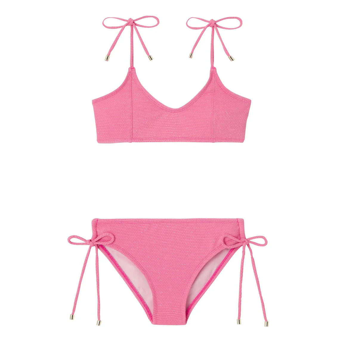 Lison Bahamas Two Pieces Swimsuit - Pink Lurex