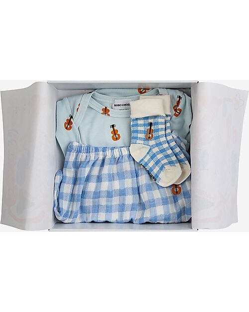 Bobo Choses Baby Acoustic Guitar Body And Vichy Accessories Set - Light Blue