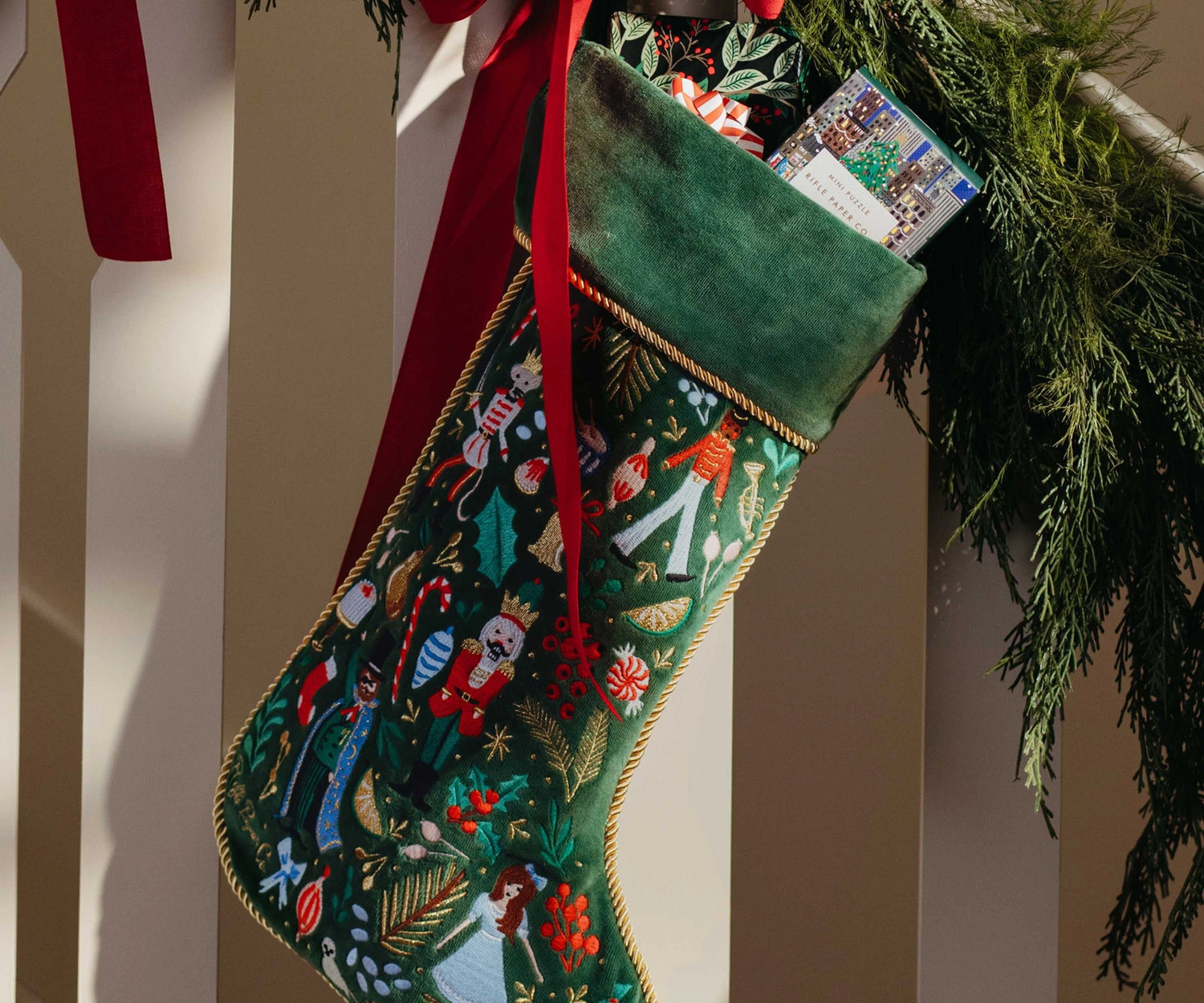 Rifle Paper Co. Nutcracker Embroidered Stocking